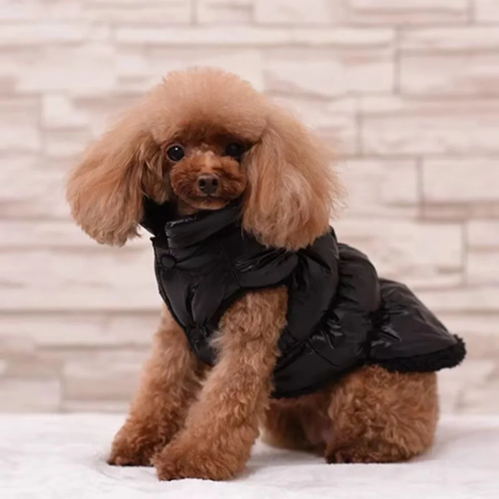 Black Puffer Dog Jacket - Cozy Waterproof Pet Coat